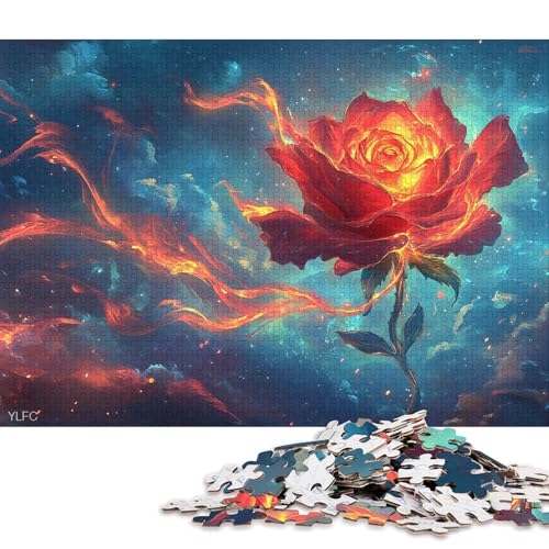 Burning Roses Puzzle, freundliche Materialien, 100 Prozent recycelter Karton, Puzzle für Erwachsene und Kinder, 38 x 26 cm, 1000 Teile Burning Roses Puzzle, freundliche Materialien, 100 Prozent recycelter Karton, Puzzle für Erwachsene und Kinder, 38 x 26 cm, 1000 Teile von QBIREX