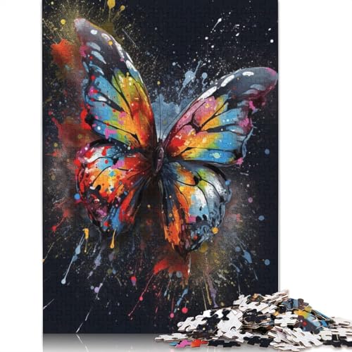 Butterfly Painting Puzzles 1000 Teile Schwer Puzzle Spielzeug Pädagogisches Spiel Impossible Herausforderung Spielzeug Für Erwachsene Kinder 1000pcs (75x50cm) von QBIREX