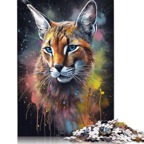 Caracal Painting Puzzle 520 Teile Schwer Puzzle Spielzeug Lernspiel Impossible Herausforderungsspielzeug Für Erwachsene Und Kinder Ab 14 Jahren 520pcs (52x38cm) von QBIREX