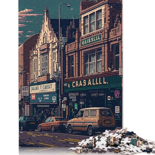 Cardiff Pixel Art Puzzle, Lernspiele, Familienaktivitäten, Premium-Karton-Puzzle für Frauen und Männer, 1000 Teile (26 x 38 cm) von QBIREX
