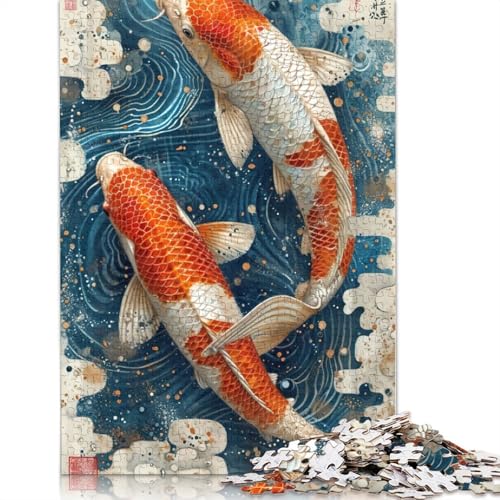 Carpe Koi-Fisch-Puzzle, 100% recycelter Karton, 100% recycelter Karton, Puzzle für Jungen oder Mädchen, 1000 Teile (26 x 38 cm) von QBIREX
