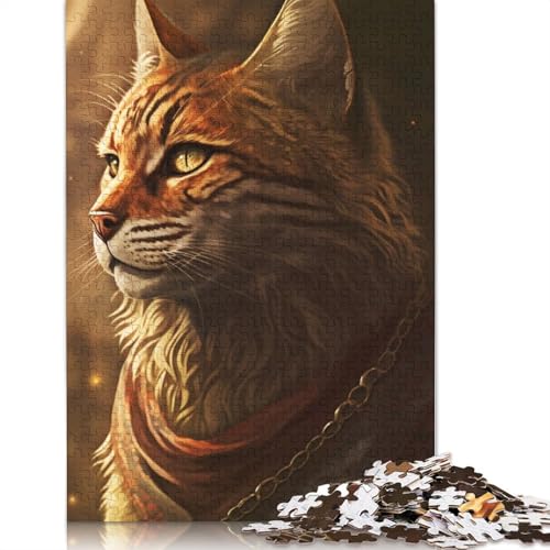Cat Expression Neues Puzzle aus 100 Prozent recycelter Pappe, Jungen oder Mädchen, 1000 Teile (26 x 38 cm) von QBIREX