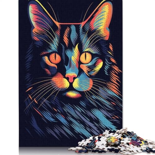 Cat Popart 1500 Puzzles für Erwachsene, Lernspiel, Puzzlespiele für Erwachsene für Jungen oder Mädchen, 1500 Teile (85 x 57 cm) von QBIREX