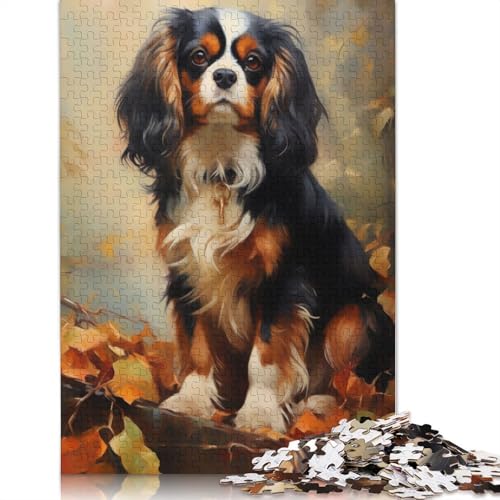 Cavalier King Charles Span Puzzle 1000 Teile Schwer Puzzle Spielzeug Lernspiel Impossible Herausforderung Spielzeug Für Erwachsene Kinder 1000pcs (40x28cm) von QBIREX