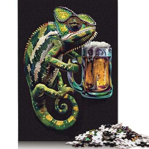 Chameleon Beer Puzzle 520 Teile Schwer Puzzle Spielzeug Pädagogisches Spiel Impossible Herausforderung Spielzeug Für Erwachsene Kinder 520pcs (52x38cm) von QBIREX