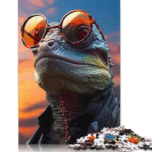 Chameleon Sunglasses Puzzles 520 Teile Schwer Puzzle Spielzeug Lernspiel Impossible Herausforderung Spielzeug Für Erwachsene Und Kinder Ab 14 Jahren 520pcs (52x38cm) von QBIREX