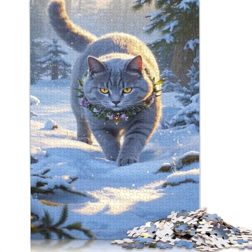 Chartreux Puzzles 1000 Teile Schwer Puzzle Spielzeug Pädagogisches Spiel Impossible Herausforderungsspielzeug Für Erwachsene Kinder 1000pcs (38x26cm) von QBIREX