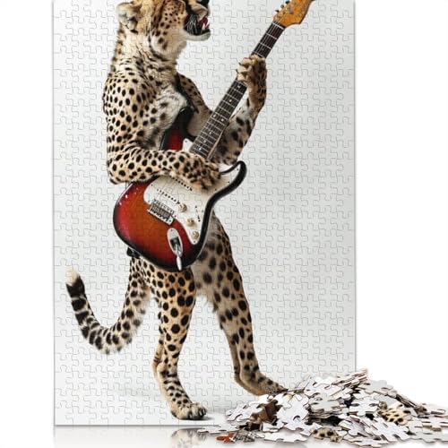 Cheetah Guitar Puzzles 1500 Teile Schwer Puzzle Spielzeug Lernspiel Impossible Herausforderung Spielzeug Für Erwachsene Kinder 1500pcs (85x57cm) von QBIREX