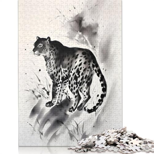 Cheetah Ink Drawing Puzzles 1000 Teile Schwer Puzzle Spielzeug Lernspiel Impossible Herausforderung Spielzeug Für Erwachsene Kinder 300pcs (40x28cm) von QBIREX