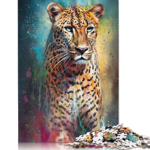 Cheetah Painting Puzzles 1500 Teile Schwer Puzzle Spielzeug Lernspiel Impossible Herausforderungsspielzeug Für Erwachsene Und Kinder Ab 14 Jahren 1500pcs (85x57cm) von QBIREX