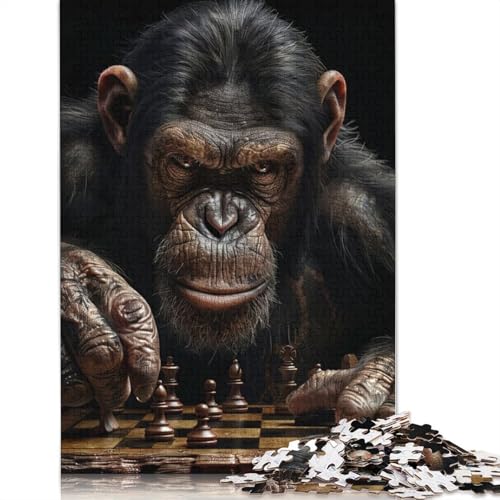 Chimpanzee Chess Puzzles 1500 Teile Schwer Puzzle Spielzeug Lernspiel Impossible Herausforderung Spielzeug Für Erwachsene Und Kinder Ab 14 Jahren 1500pcs (85x57cm) von QBIREX