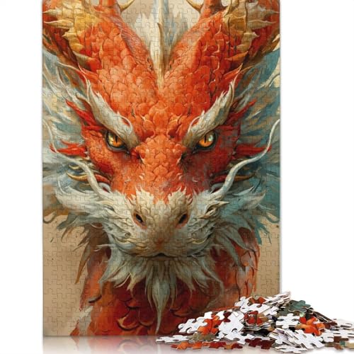 Chinesisches Monddrachen-Puzzle für Erwachsene, 520 Teile, interessantes Puzzle zur Stressreduzierung für Frauen und Männer, 520 Teile (52 x 38 cm) von QBIREX