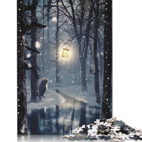 Christmas Eve Cat Puzzles 1000 Teile Schwer Puzzle Spielzeug Lernspiel Impossible Herausforderung Spielzeug Für Erwachsene Und Kinder Ab 14 Jahren 1000pcs (38x26cm) von QBIREX