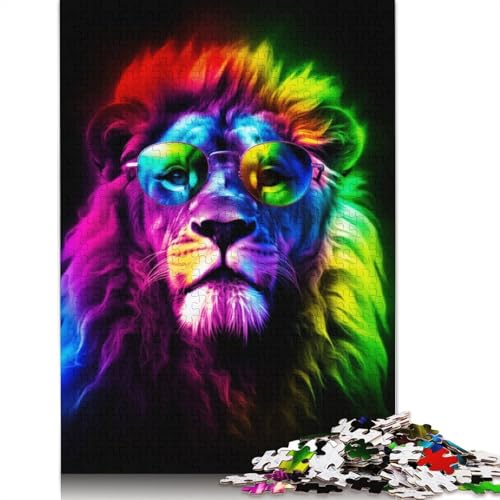 Colorful Lion Puzzle 1000 Teile Schwer Puzzle Spielzeug Lernspiel Impossible Herausforderungsspielzeug Für Erwachsene Kinder 1000pcs (40x28cm) von QBIREX