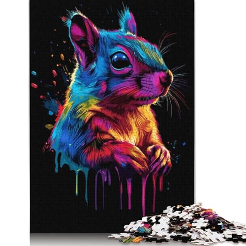 Colorful Squirrel Artre Puzzle 1000 Teile Schwer Puzzle Spielzeug Pädagogisches Spiel Impossible Herausforderungsspielzeug Für Erwachsene Und Kinder Ab 14 Jahren 1000pcs (75x50cm) von QBIREX
