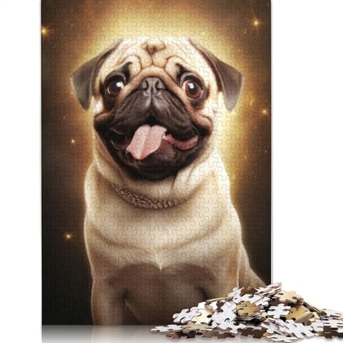 Comical Pug Puzzles 1000 Teile Schwer Puzzle Spielzeug Pädagogisches Spiel Impossible Herausforderung Spielzeug Für Erwachsene Und Kinder in Bewährter 1000pcs (40x28cm) von QBIREX