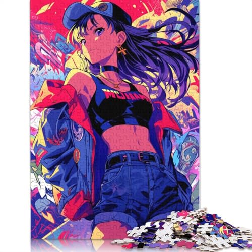 Cooles Anime-Mädchen-Puzzle, Lernspiele, Familienaktivitäten, Premium-Karton-Puzzle für Frauen und Männer, 1000 Teile (75 x 50 cm) von QBIREX