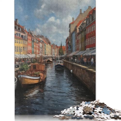 Copenhagen-Puzzle, 1000 Teile, Dänemark Charms, für Erwachsene, Lernspiele für Zuhause, Bastelspielzeug, 75 x 50 cm von QBIREX