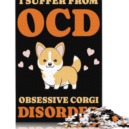 Corgi-Hundeliebhaber-Poster-Puzzle für Erwachsene, Lernspiel, Puzzle-Geschenke für Kinder ab 12 Jahren, 1000 Teile (75 x 50 cm) von QBIREX