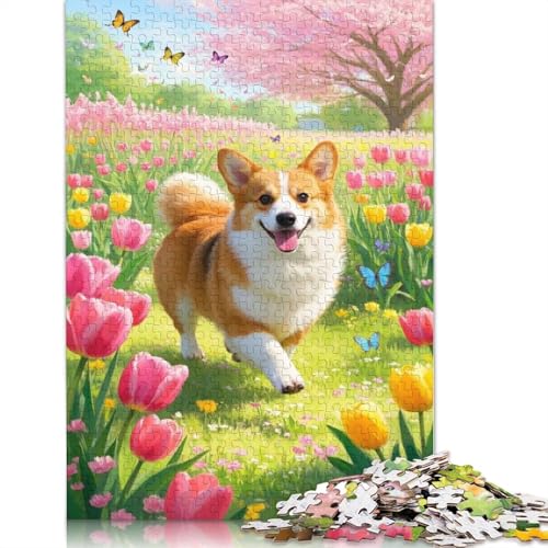 Corgi-Puzzle, DIY-Spiel, rechteckiges Papierpuzzle für Jungen oder Mädchen, Geburtstagsgeschenk, 1000 Teile (75 x 50 cm) von QBIREX