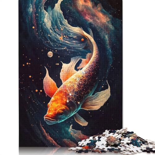 Cosmic Koi Puzzle 1000-teilige Schwer Puzzle Spielzeug Lernspiel Impossible Herausforderungsspielzeug Für Erwachsene Kinder 1000pcs (75x50cm) von QBIREX
