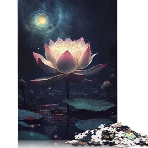 Cosmic Lotus Flower Pond Puzzles 1000 Teile Schwer Puzzle Spielzeug Lernspiel Impossible Herausforderungsspielzeug Für Erwachsene Und Kinder Ab 12 Jahren 1000pcs (38x26cm) von QBIREX