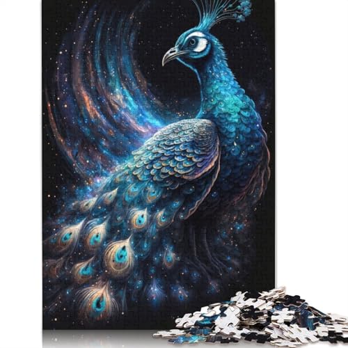 Cosmic Peacock Puzzle-Spielzeug, Lernspiel, Premium-Puzzle aus Karton für Erwachsene und Kinder, 1000 Teile (26 x 38 cm) von QBIREX