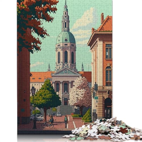 Cottbus Pixel Art Puzzles 1000 Teile Schwer Puzzle Spielzeug Lernspiel Impossible Herausforderungsspielzeug Für Erwachsene Und Kinder Ab 14 Jahren 300pcs (40x28cm) von QBIREX