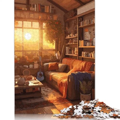 Cozy Bookworm Corner Puzzle, lustiges Premium-Puzzle aus Karton für Jungen oder Mädchen, 1000 Teile (75 x 50 cm) von QBIREX