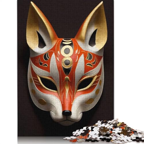 Cunning Fox Kitsune Mask Puzzle 1000 Teile Schwer Puzzle Spielzeug Pädagogisches Spiel Impossible Herausforderung Spielzeug Für Erwachsene Kinder 1000pcs (38x26cm) von QBIREX
