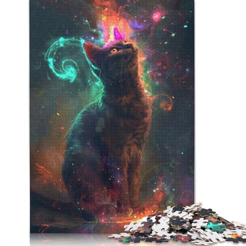 Curious Cat Puzzle 1000-teilige Schwer Puzzle Spielzeug Lernspiel Impossible Herausforderung Spielzeug Für Erwachsene Und Kinder in Bewährter 520pcs (52x38cm) von QBIREX