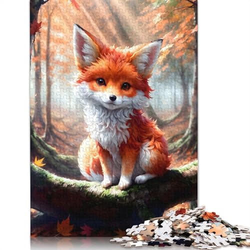 Cute Fox Baby Nursery Puzzles 1000-teilige Schwer Puzzle Spielzeug Lernspiel Impossible Herausforderungsspielzeug Für Erwachsene Und Kinder in Bewährter 1000pcs (75x50cm) von QBIREX