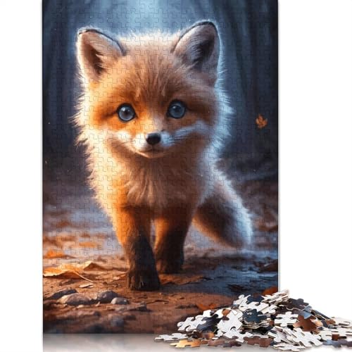 Cute Fox in Forest Puzzles 1000-teilige Schwer Puzzle Spielzeug Lernspiel Impossible Herausforderungsspielzeug Für Erwachsene Kinder 1000pcs (40x28cm) von QBIREX