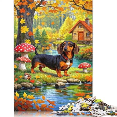 Dachshund Puzzle 1000-teilige Schwer Puzzle Spielzeug Lernspiel Impossible Herausforderung Spielzeug Für Erwachsene Und Kinder Ab 14 Jahren 1000pcs (75x50cm) von QBIREX