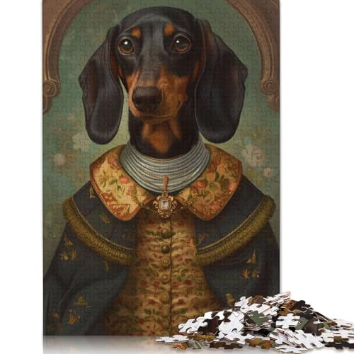 Dackel, Hund, kleines Tier, 1000 Puzzles für Erwachsene, Stressabbau, Puzzlespiele für Erwachsene, für Erwachsene und Kinder, 1000 Teile (75 x 50 cm) von QBIREX
