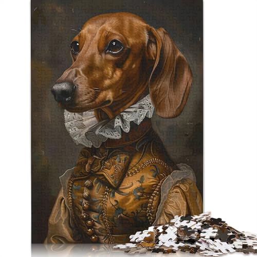 Dackel-Puzzle, 520 Teile, für Erwachsene, kreative Spiele, Puzzlespiele für Erwachsene, für Jungen oder Mädchen, 520 Teile (52 x 38 cm) von QBIREX