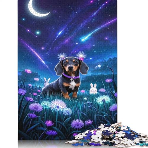 Dackel-Puzzle, Dekompressionsspielzeug, rechteckiges Papierpuzzle für Kinder und Erwachsene ab 12 Jahren, Geschenke, 1000 Teile (75 x 50 cm) von QBIREX