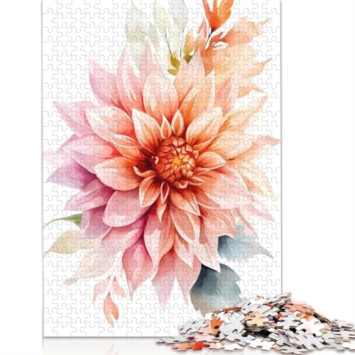 Dahlia Acryl-Puzzles für Erwachsene und Jugendliche Holz-Puzzles für Erwachsene und Jugendliche Nachhaltiges Puzzle für Erwachsene | Spiele 520 Teile (52 x 38 cm) von QBIREX