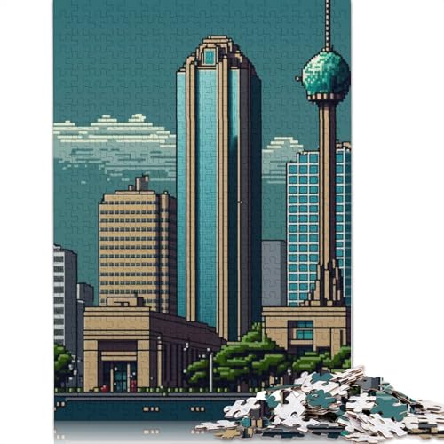 Dallas Pixel Art Puzzle-Spielzeug, Lernspiel, Premium-Karton-Puzzle für Erwachsene und Kinder, 1000 Teile (75 x 50 cm) von QBIREX