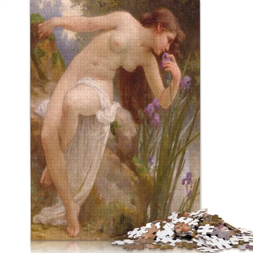 Dame mit Blume, Puzzle für Erwachsene, 1500 Teile, Holzpuzzle für Teenager, Geschenke, Lernspiel für Erwachsene und Teenager, 1500 Teile (85 x 57 cm) von QBIREX
