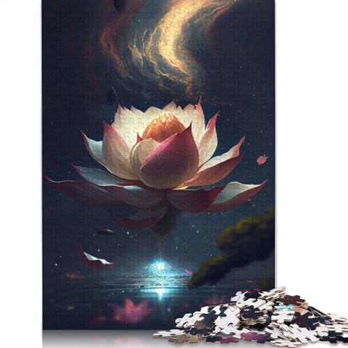 Dancing Lotus Flower Oasis Puzzle 1000 Teile Schwer Puzzle Spielzeug Pädagogisches Spiel Impossible Herausforderung Spielzeug Für Erwachsene Und Kinder Ab 12 Jahren 1000pcs (38x26cm) von QBIREX