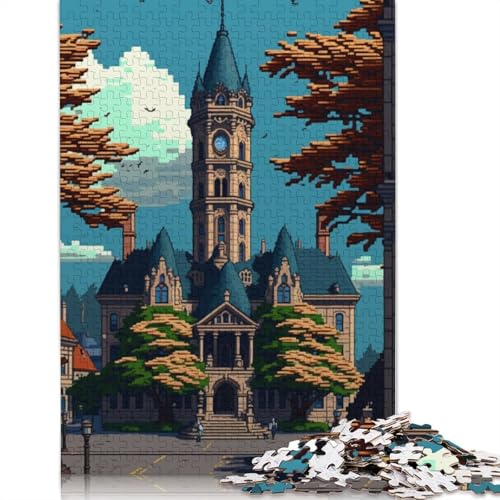 Darmstadt Pixel Art Puzzle, herausfordernd und knifflig, 100% recycelter Karton, Puzzle für Erwachsene und Kinder, 1000 Teile (26 x 38 cm) von QBIREX