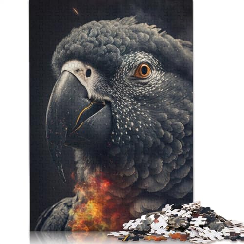 Das Afrikanische Grau-Puzzle für Erwachsene, Lernspiel, Puzzle-Geschenke für Kinder ab 12 Jahren, 520 Teile (52 x 38 cm) von QBIREX