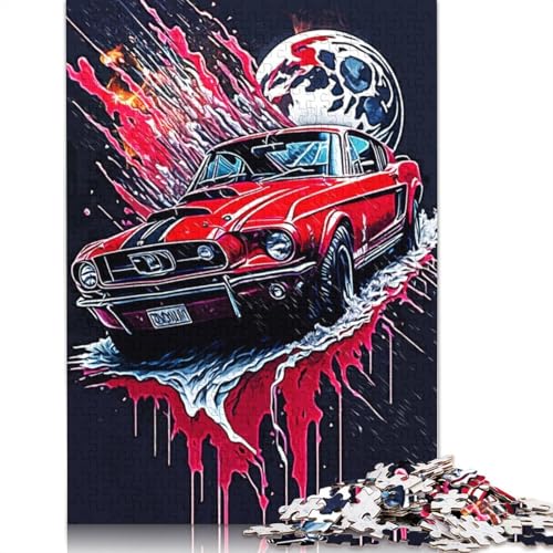 Das Blood Car on Game Puzzle, Dekompressionsspielzeug, 100 Prozent recycelter Karton, Puzzle für Erwachsene, Teenager, Vatertagsgeschenke, 1000 Teile (75 x 50 cm) von QBIREX