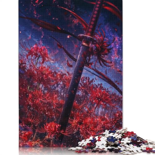 Das Crimson Blade Puzzle, kreative Spiele, Premium-Karton-Puzzle für Frauen und Männer, Geburtstagsgeschenk, 1000 Teile (38 x 26 cm) von QBIREX