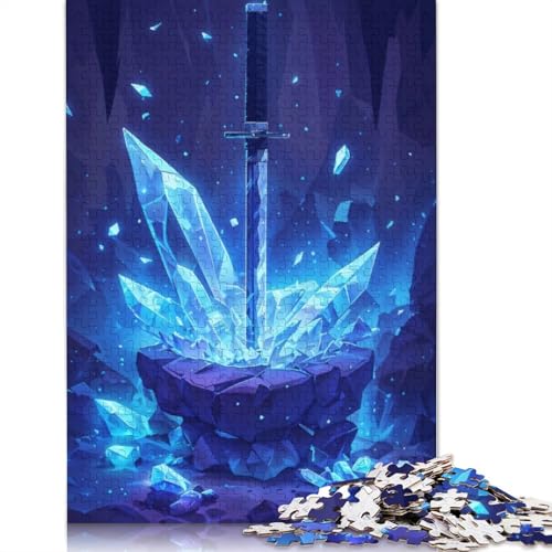 Das Crystalize Schwertpuzzle, kreative Spiele, 100% recycelte Pappe, Puzzle für Erwachsene, 1000 Teile (38 x 26 cm) von QBIREX