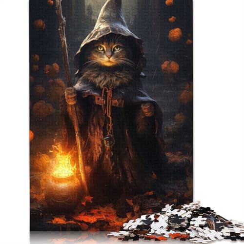 Das Hexenkatzen-Puzzle, kreative Spiele, 100% recycelter Karton, Puzzle für Erwachsene, 1000 Teile (75 x 50 cm) von QBIREX