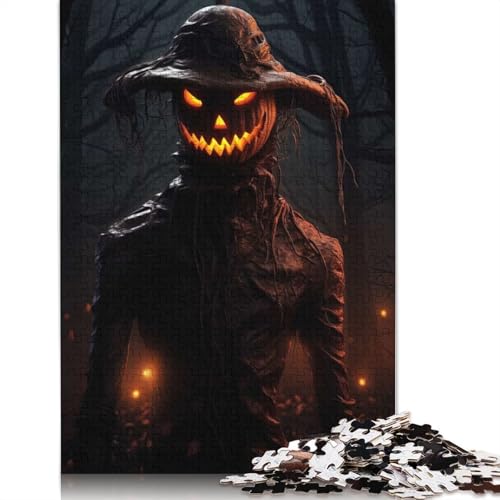 Das Spuk-Vogelscheuchen-Puzzle, rechteckig, aus Pappe, 100% recyceltem Karton, Puzzle für Erwachsene und Kinder, 1000 Teile (75 x 50 cm) von QBIREX