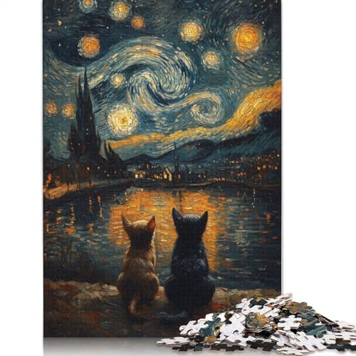 Das Sternennacht-Hunde-Puzzle, Familienspaß, rechteckiges Papierpuzzle für Jungen oder Mädchen, Kindertagsgeschenke, 1000 Teile (26 x 38 cm) von QBIREX