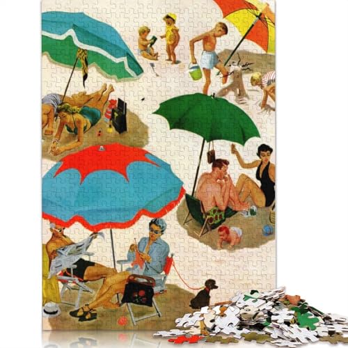 Das Strandpuzzle, Dekompressionsspielzeug, rechteckiges Papierpuzzle für Kinder und Erwachsene ab 12 Jahren, 1000 Teile (75 x 50 cm) von QBIREX